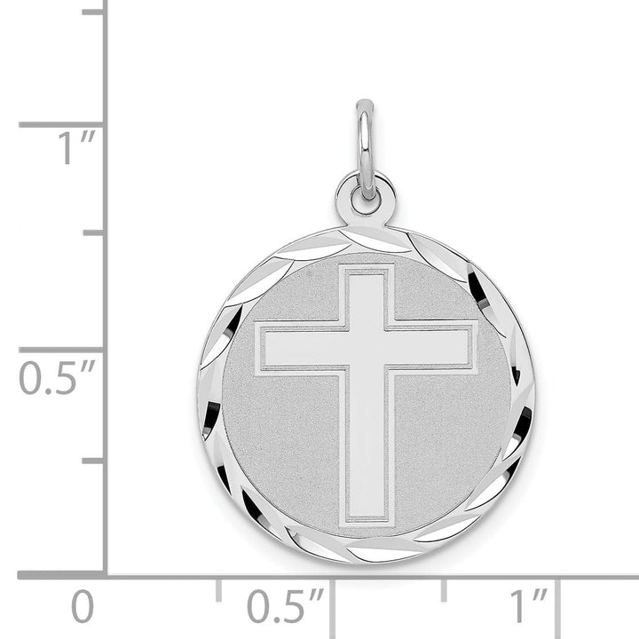 Sterling Silver Cross Disc Charm