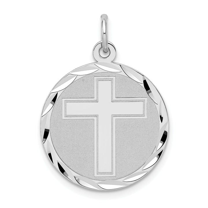 Sterling Silver Cross Disc Charm