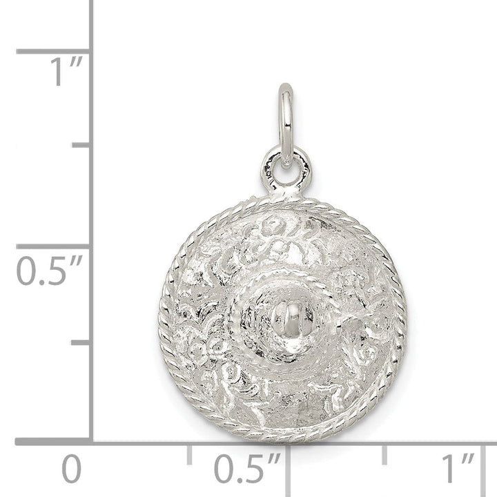 Sterling Silver Polished 3-D Sombrero Charm