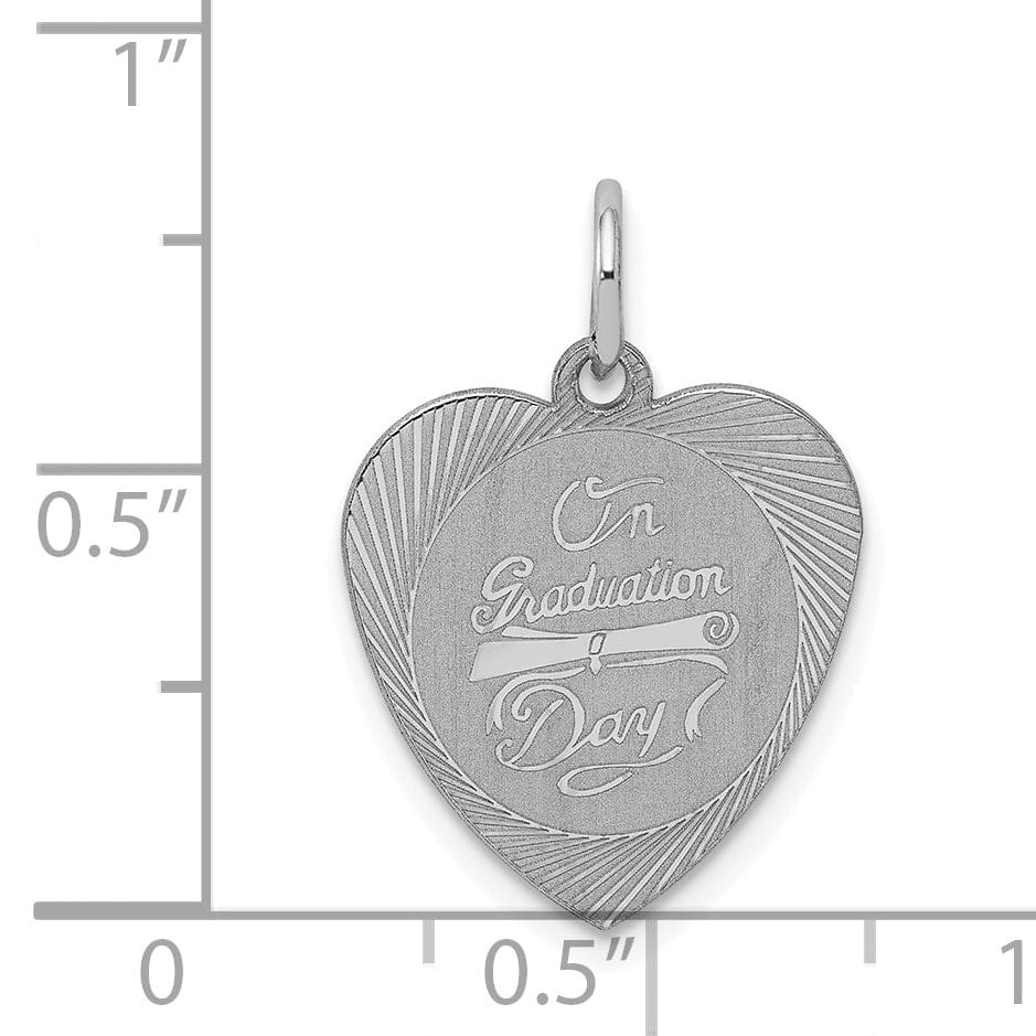 Silver On Graduation Day Heart Disc Charm