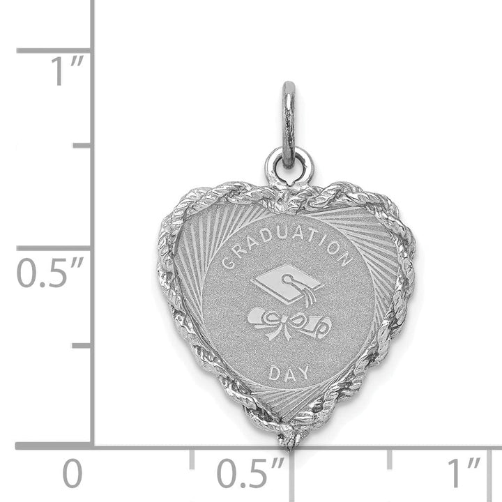 Silver Graduation Cap Diploma Disc Charm