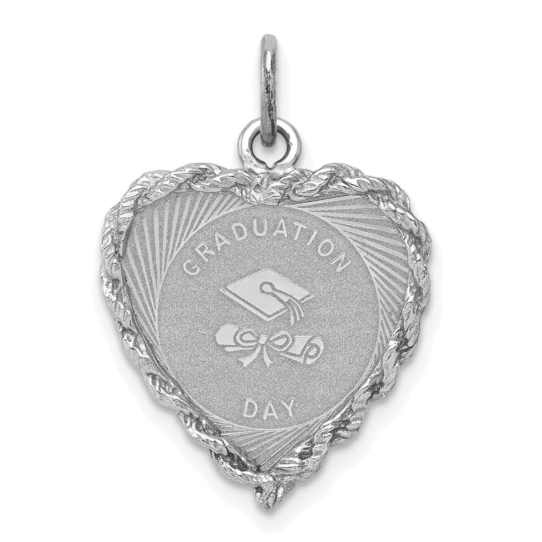 Silver Graduation Cap Diploma Disc Charm