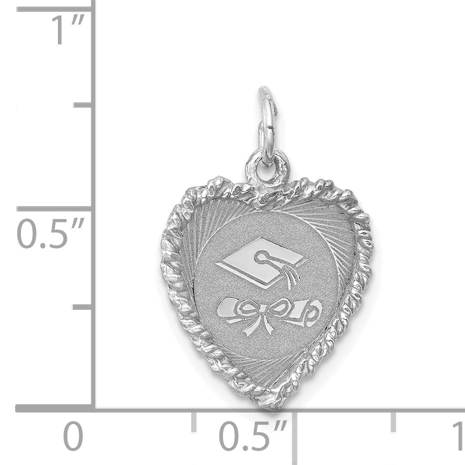 Silver Graduation Cap Diploma Disc Charm