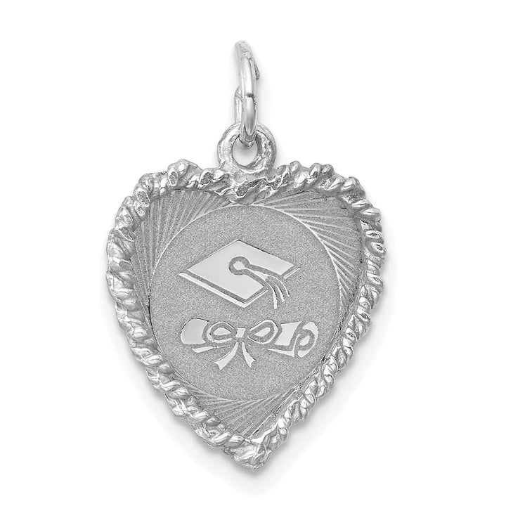 Silver Graduation Cap Diploma Disc Charm