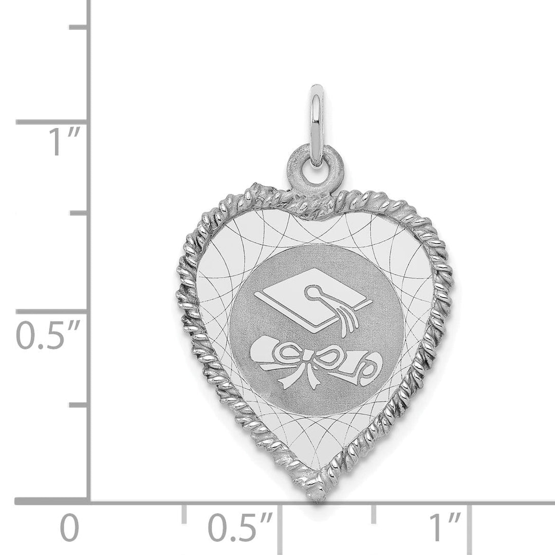 Silver Graduation Cap & Diploma Disc Charm