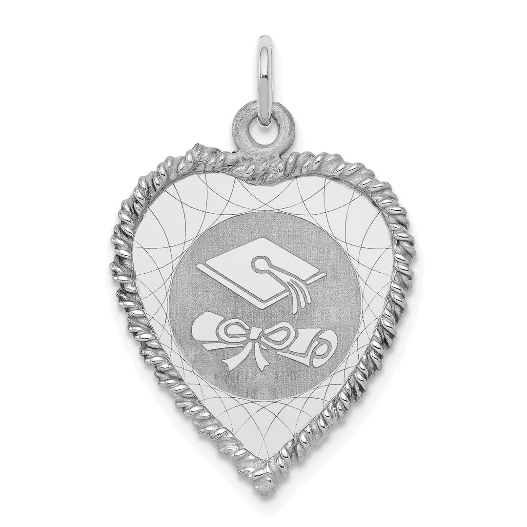 Silver Graduation Cap & Diploma Disc Charm