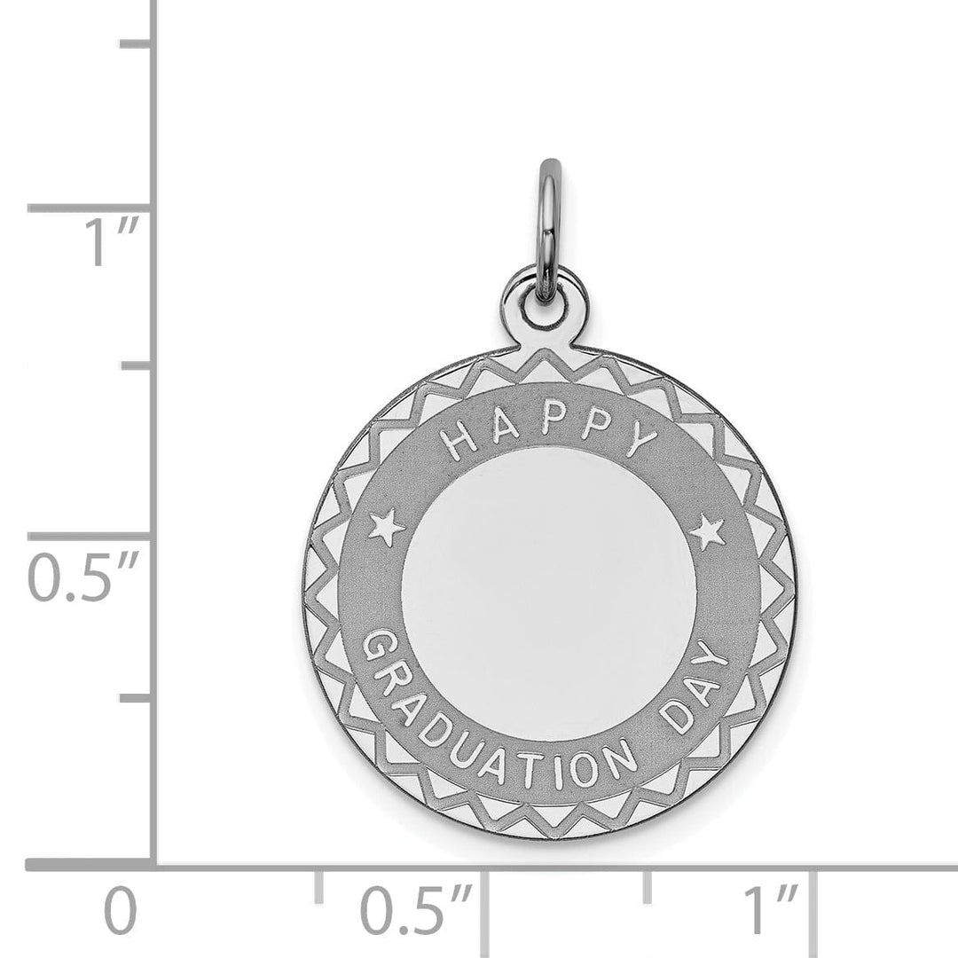 Sterling Silver Happy Graduation Disc Charm