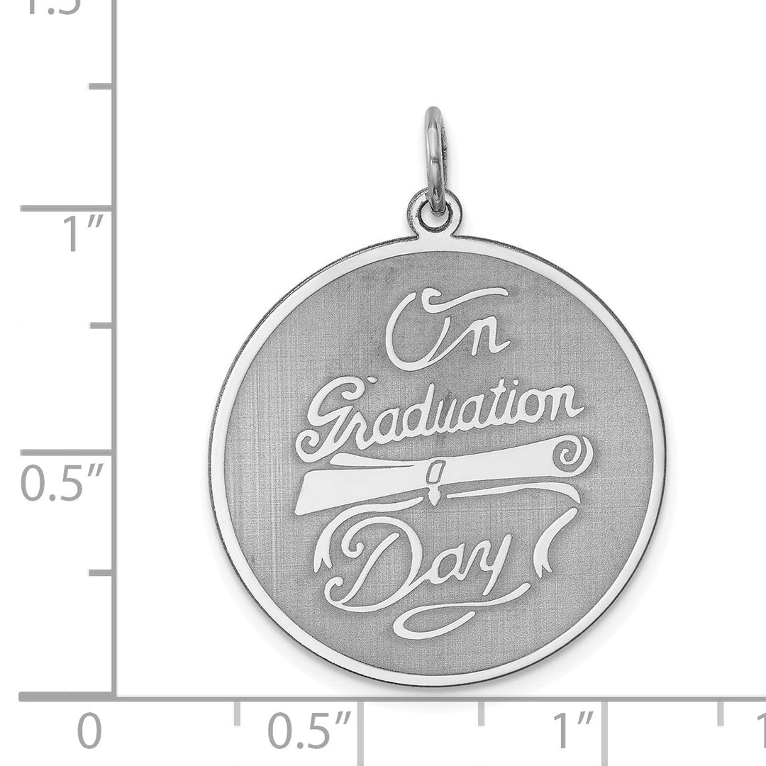 Sterling Silver On Graduation Day Disc Charm.