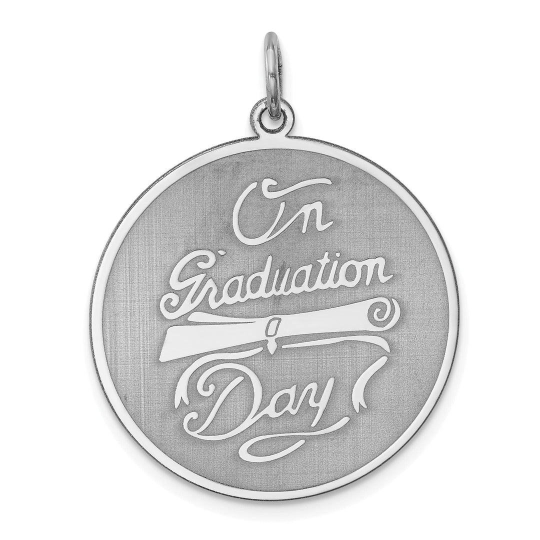 Sterling Silver On Graduation Day Disc Charm.