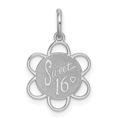 Sterling Silver Solid Sweet Sixteen Disc Charm