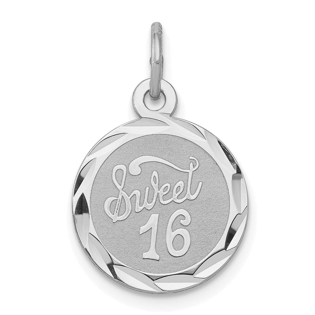 Sterling Silver Sweet Sixteen Disc Pendant