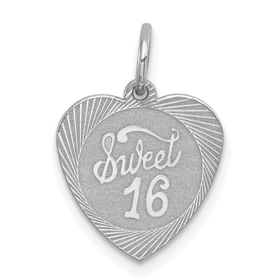 Sterling Silver Sweet Sixteen Heart Pendant