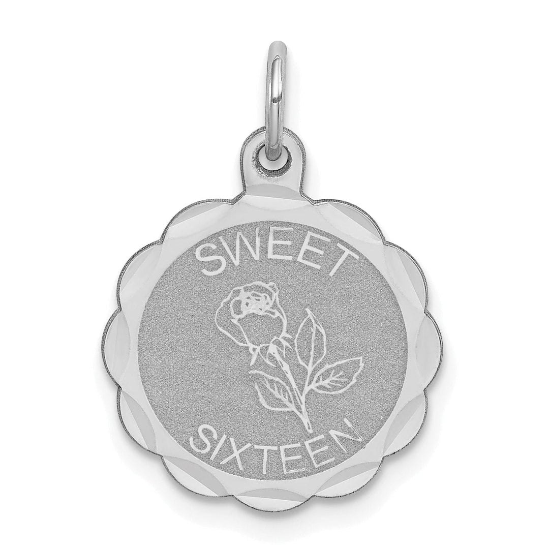 Sterling Silver Sweet Sixteen Disc Pendant