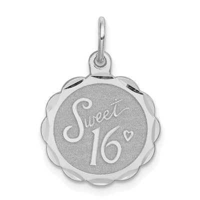 Sterling Silver Sweet Sixteen Disc Pendant