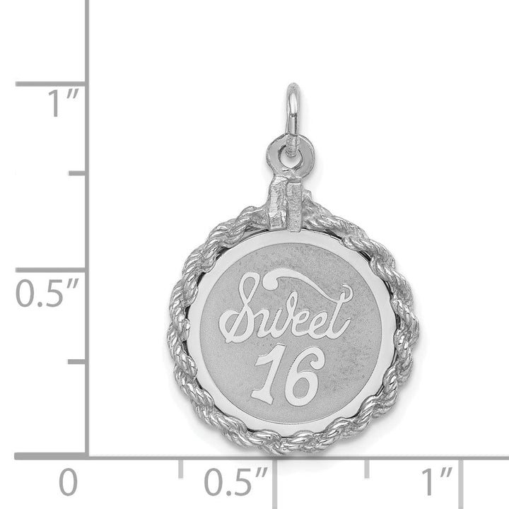 Sterling Silver Sweet Sixteen Disc Pendant