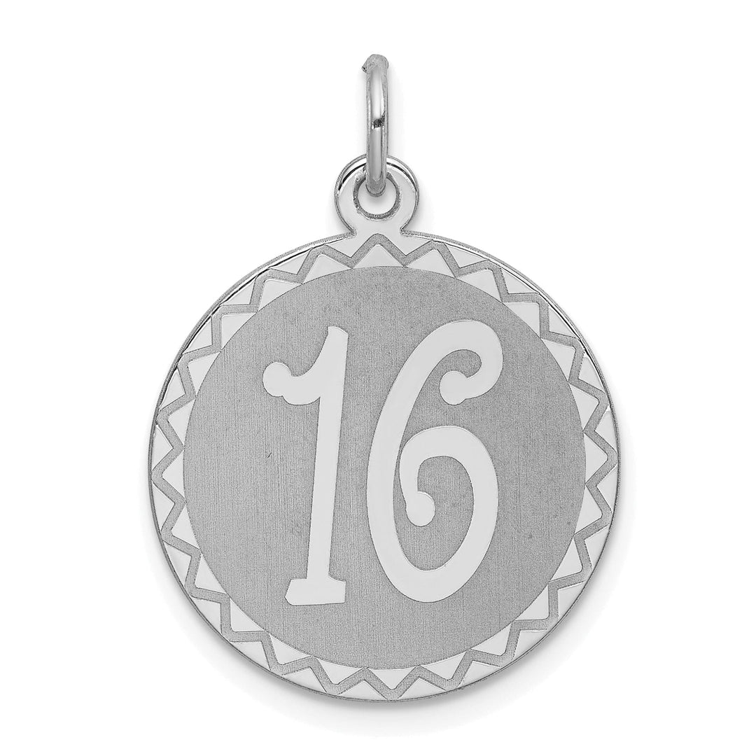 Sterling Silver Sweet Sixteen Disc Pendant