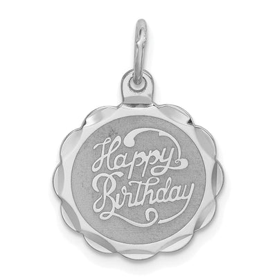 Sterling Silver Happy Birthday Disc Pendant