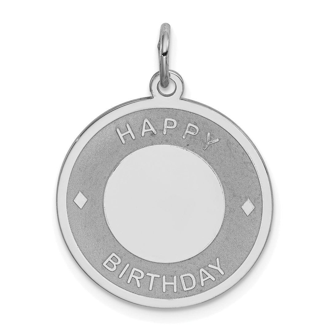 Sterling Silver Happy Birthday Disc Pendant