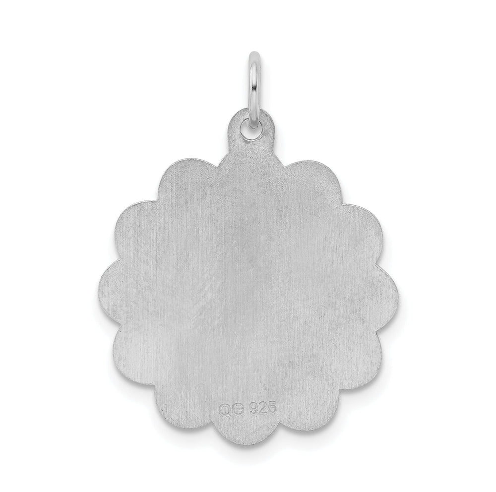 Sterling Silver Disc Stork Disc Charm Pendant