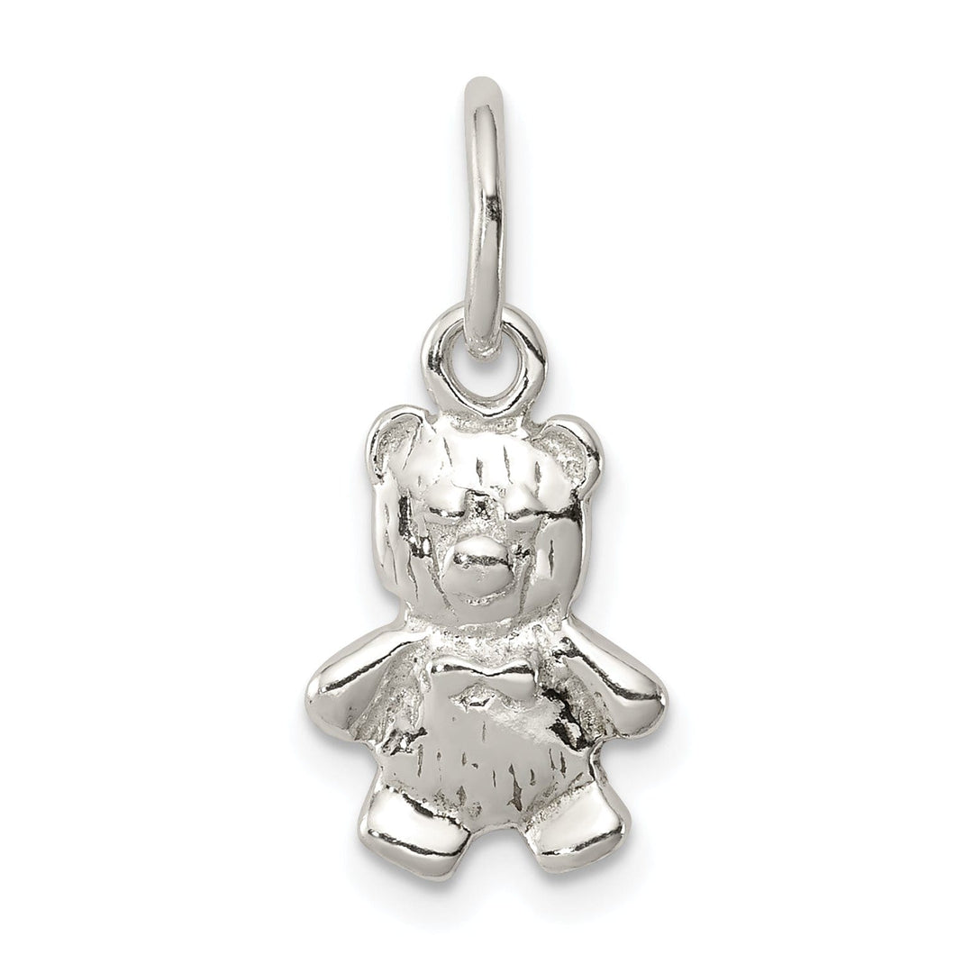 Sterling Silver Polished 3-D Teddy Bear Pendant
