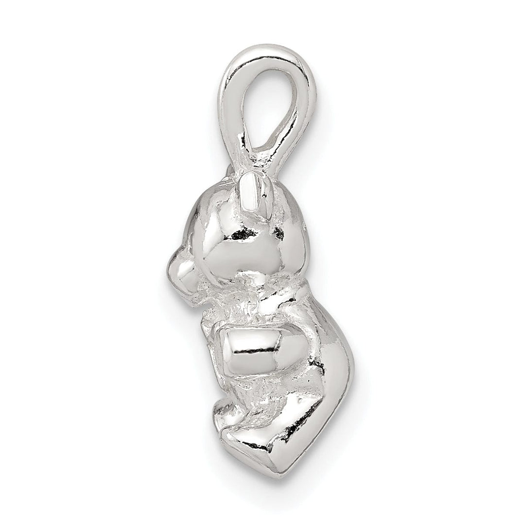 Sterling Silver Polished 3-D Teddy Bear Charm