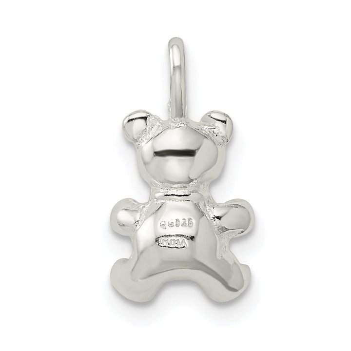 Sterling Silver Polished 3-D Teddy Bear Charm