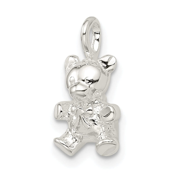 Sterling Silver Polished 3-D Teddy Bear Charm