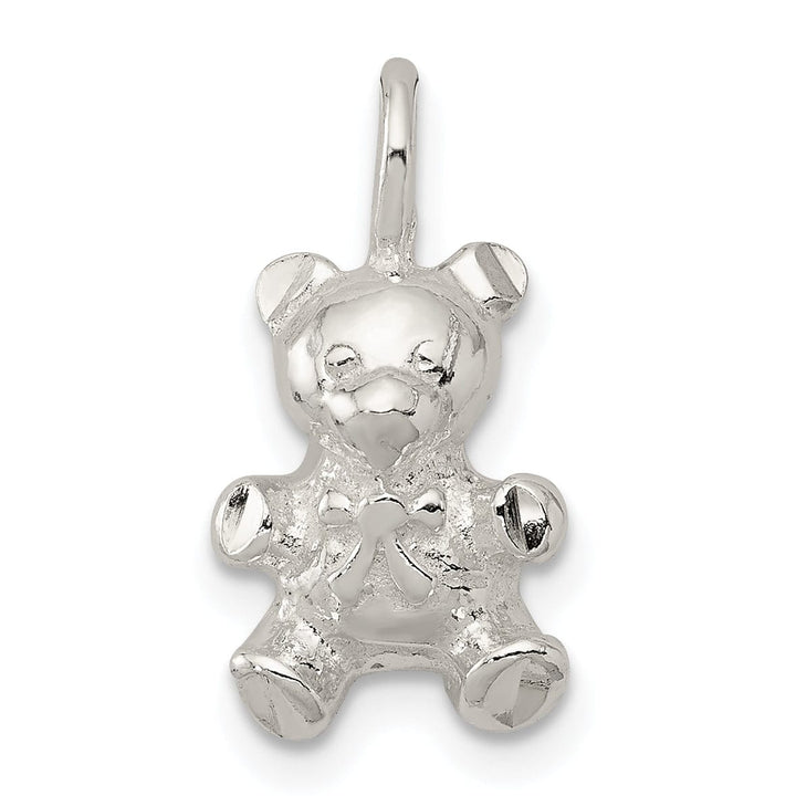 Sterling Silver Polished 3-D Teddy Bear Charm
