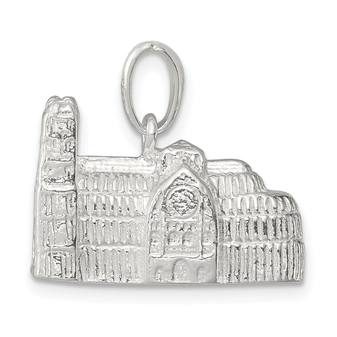 Silver Polished 3-D Westminster Abbey Charm