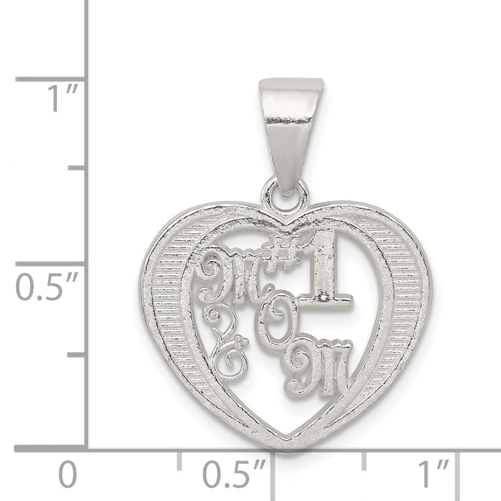 Sterling Silver Open Back # 1 Mom Pendant
