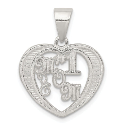 Sterling Silver Open Back # 1 Mom Pendant at $ 5.58 only from Jewelryshopping.com