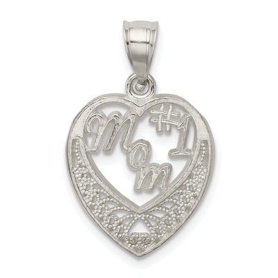 Silver Flat Open Back # 1 Mom Charm Pendant at $ 6.05 only from Jewelryshopping.com