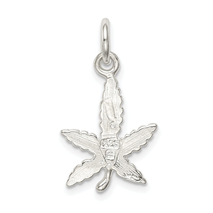 Sterling Silver Polished Finish Leaf Charm