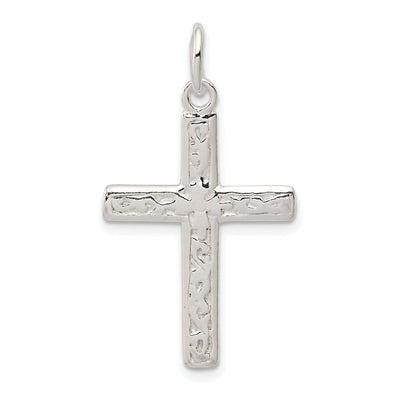 Silver Polished Textured Latin Cross Pendant at $ 11.45 only from Jewelryshopping.com