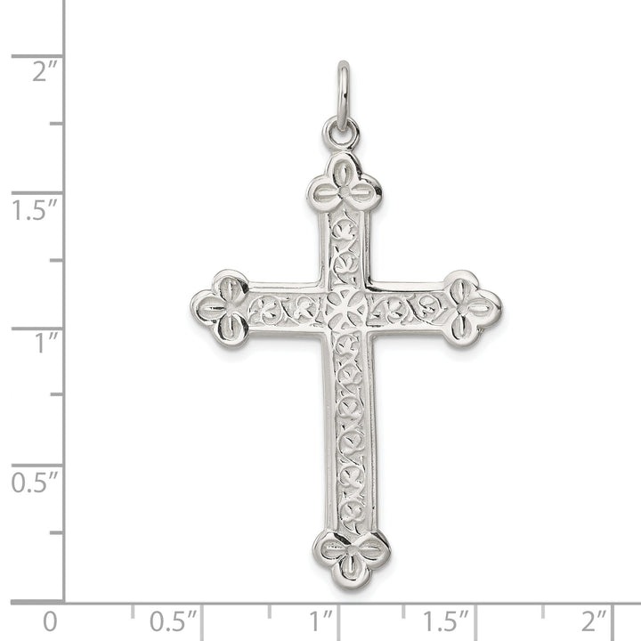 Sterling Silver Budded Cross Pendant