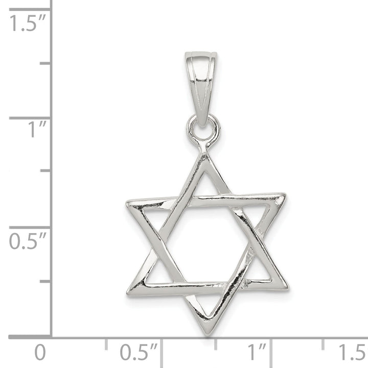 Sterling Silver Star of David Charm Pendant