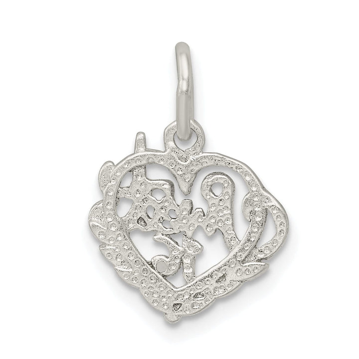 Sterling Silver Satin D.C Finish Sweet 16 Charm