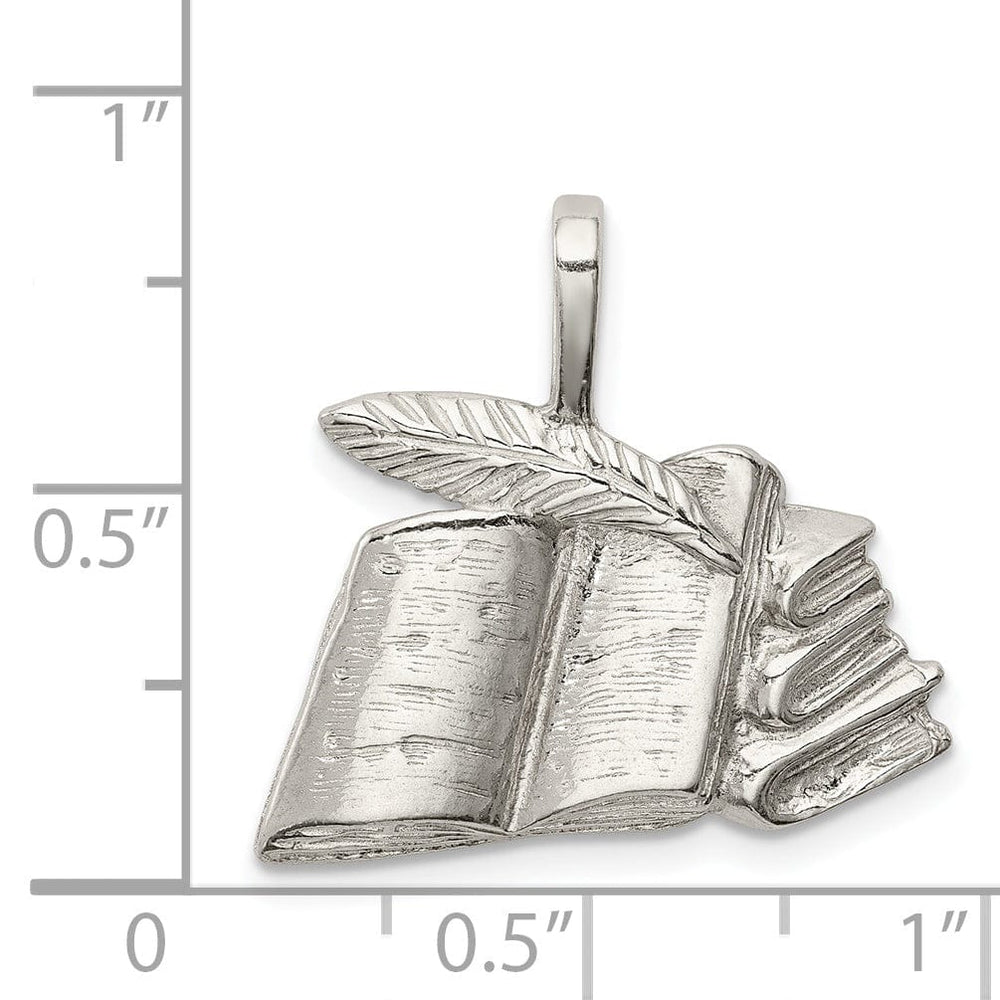 Sterling Silver Books with Quill Charm