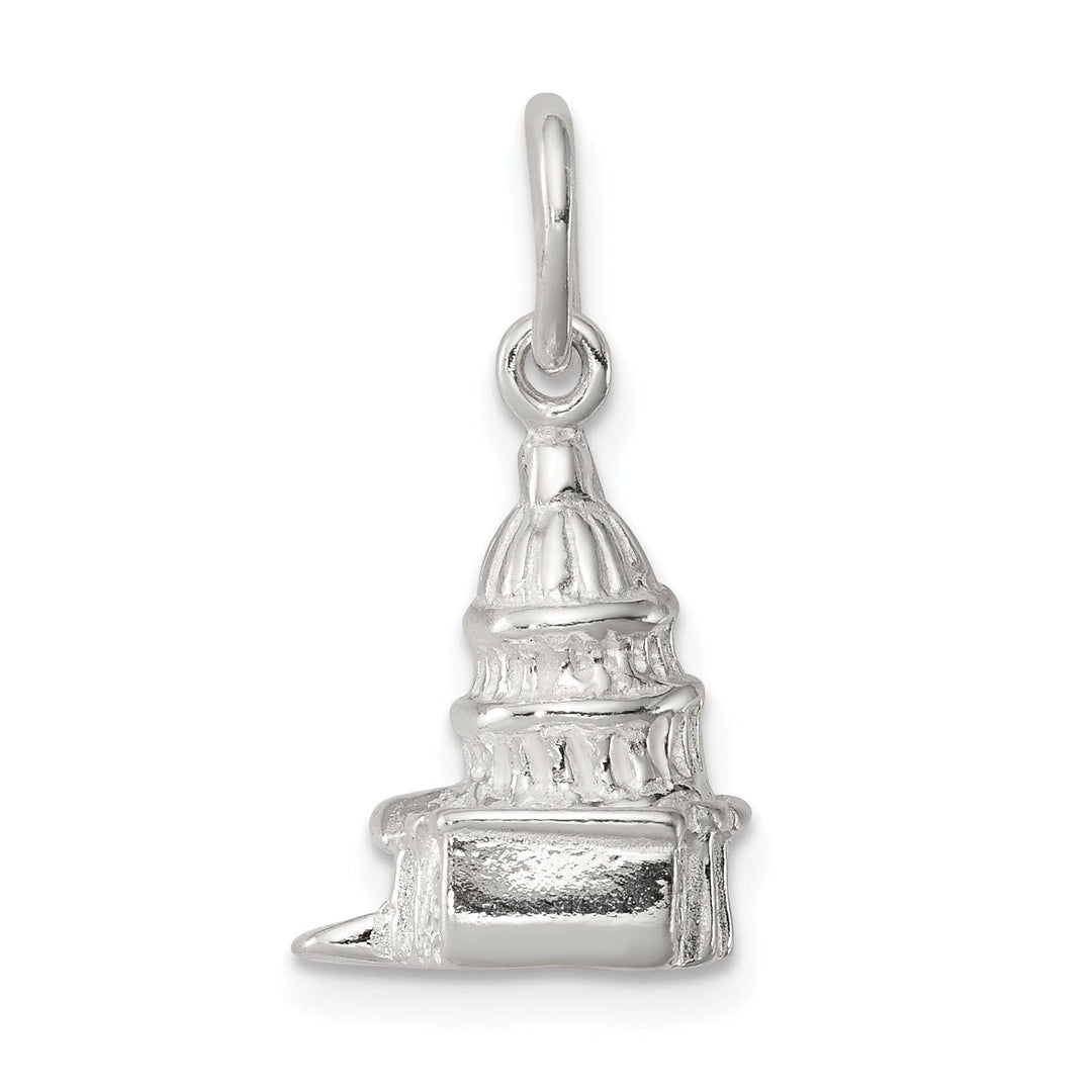 Silver Polished 3-D Capitol Building Charm