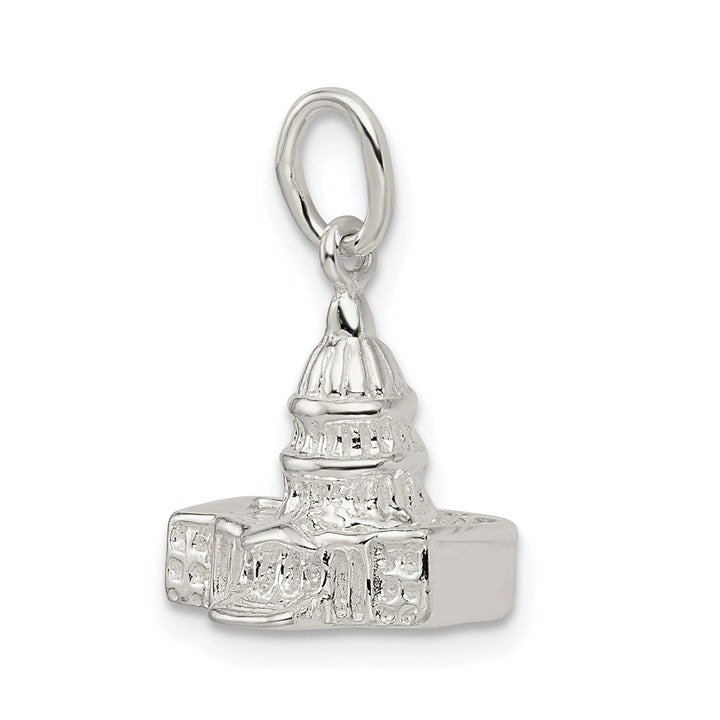 Silver Polished 3-D Capitol Building Charm