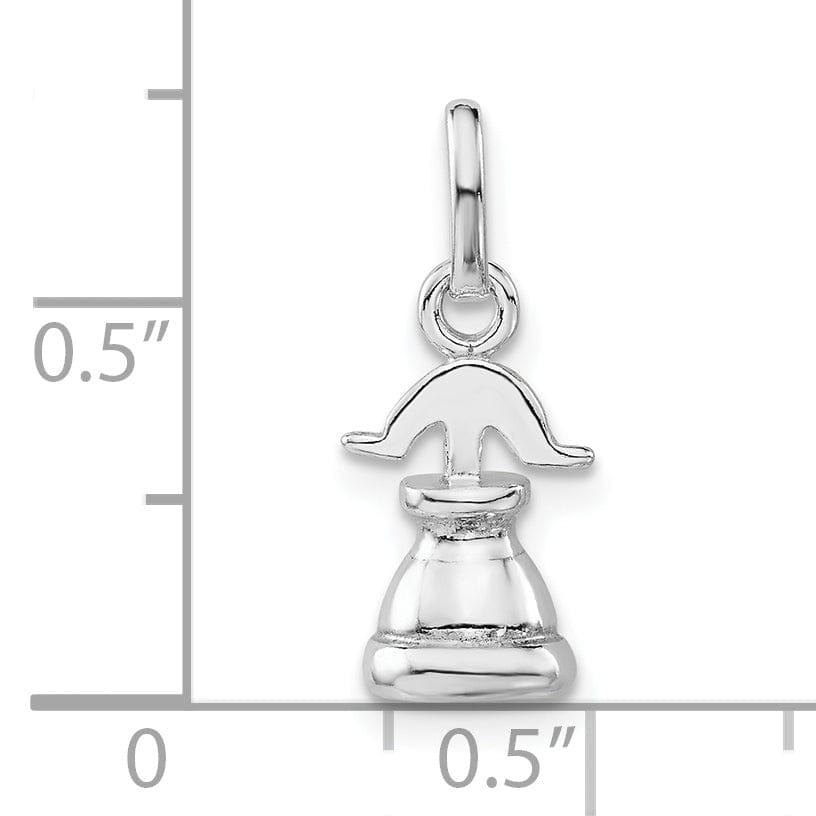 Sterling Silver Polished 3-D Liberty Bell Charm