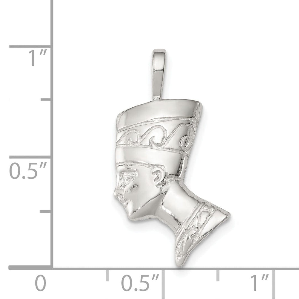 Sterling Silver Polish Finished Nefertiti Charm