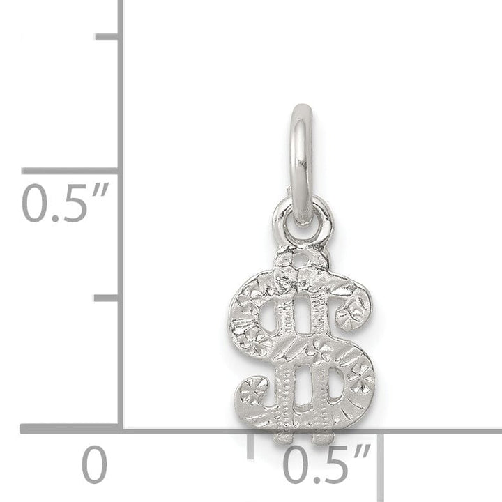 Sterling Silver Polish Finish Dollar Sign Charm