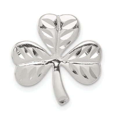 Silver Polish Finish Chain Slide Shamrock Charm at $ 17.89 only from Jewelryshopping.com
