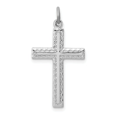 Silver Polished Textured Latin Cross Pendant at $ 27.83 only from Jewelryshopping.com