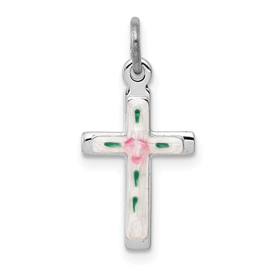 Silver Polished Enameled Latin Cross Pendant at $ 22.2 only from Jewelryshopping.com