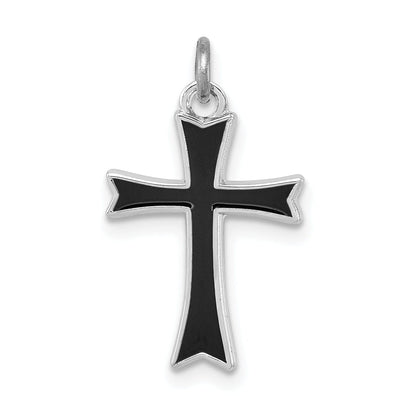 Sterling Silver Black Enameled Cross at $ 21.25 only from Jewelryshopping.com