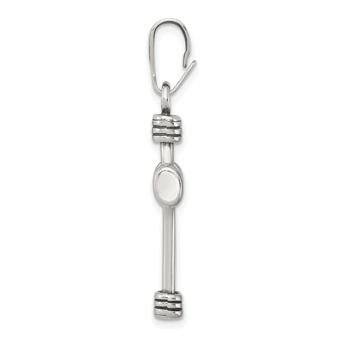 Sterling Silver Antique Finish 3D Cross Pendant