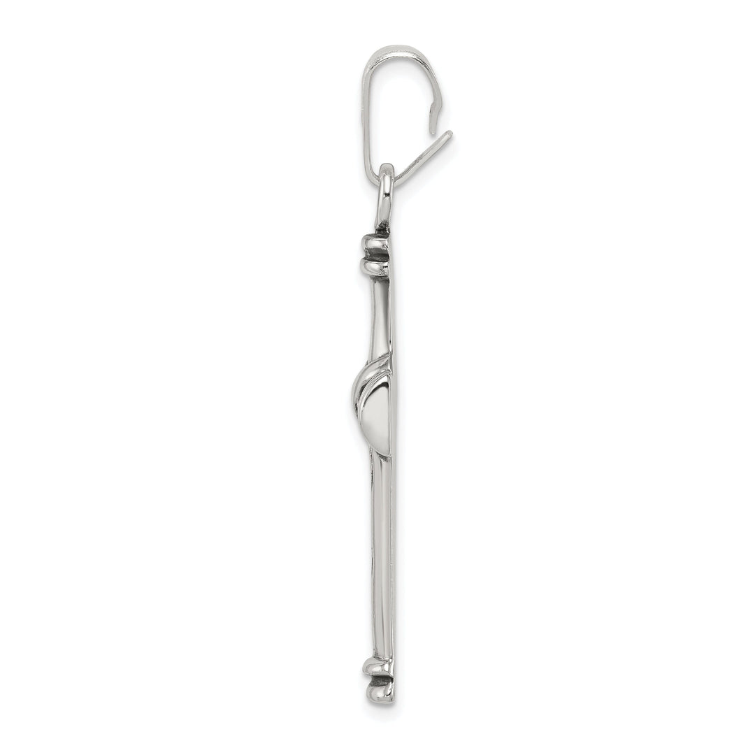 Silver Polish Antique Finish Latin Cross Pendant