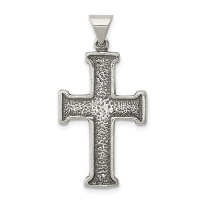 Silver Antiqued Polished Textured Cross Pendant at $ 22.55 only from Jewelryshopping.com